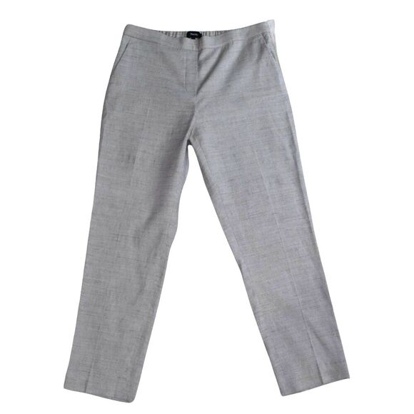 Theory Pants - Theory Linen Pants Womens Size 6 Beige Highrise Cropped Ankle Slacks